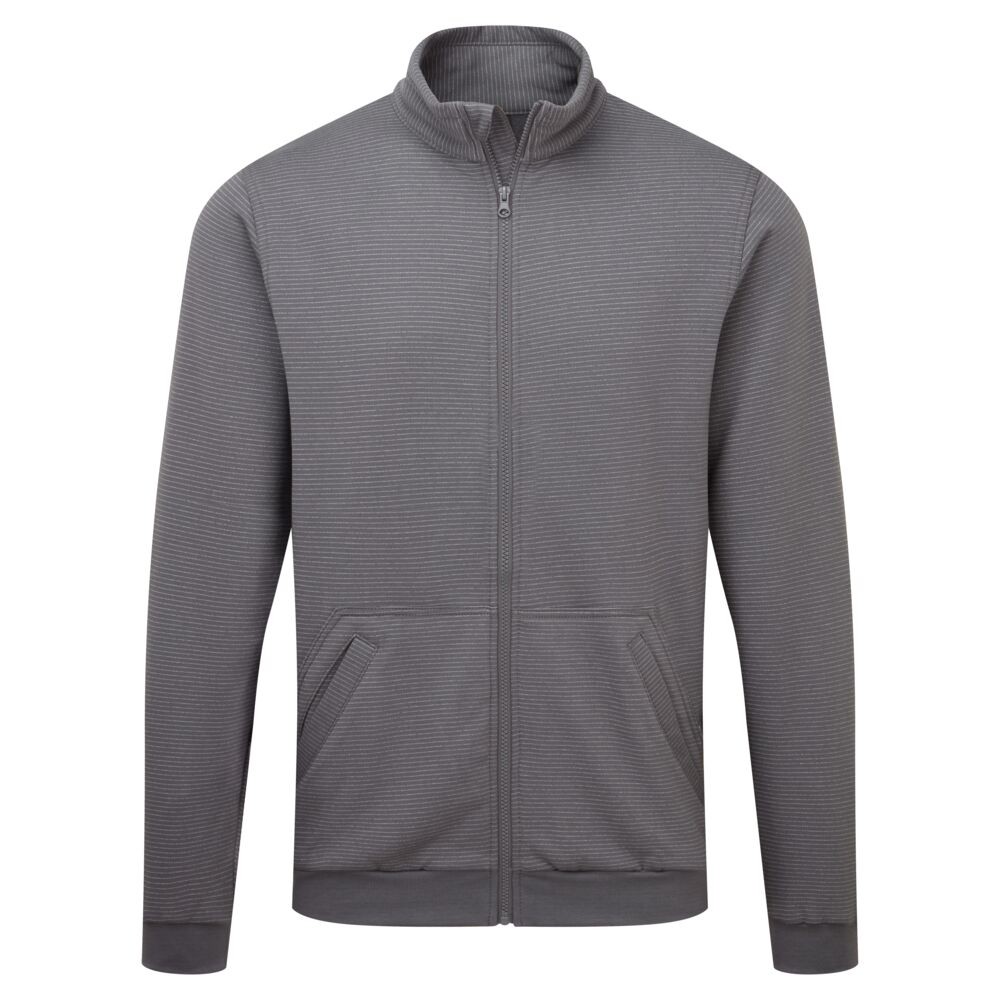 A grey work shirt featuring a full-length zip front, anti-static properties, suitable for a wide range of outdoor and site work applications.