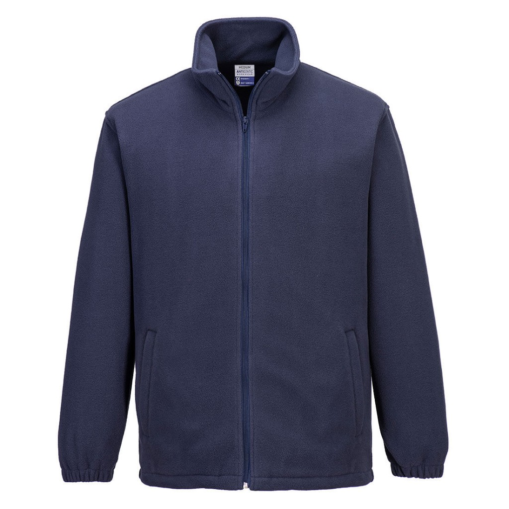 A navy blue workwear garment featuring anti-static properties, suitable for a wide range of outdoor and site work applications.
