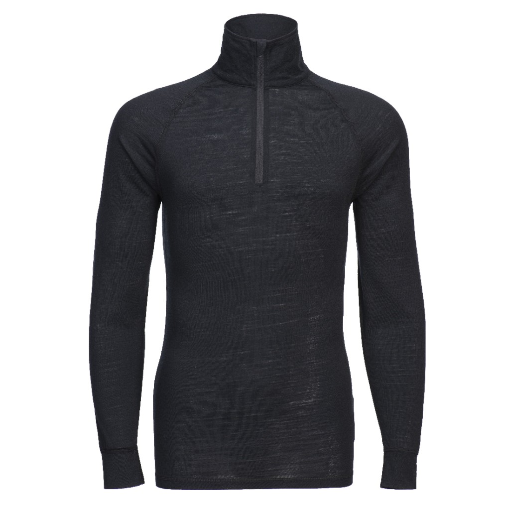 A black workwear garment featuring a full-length zip front, suitable for a wide range of outdoor and site work applications.