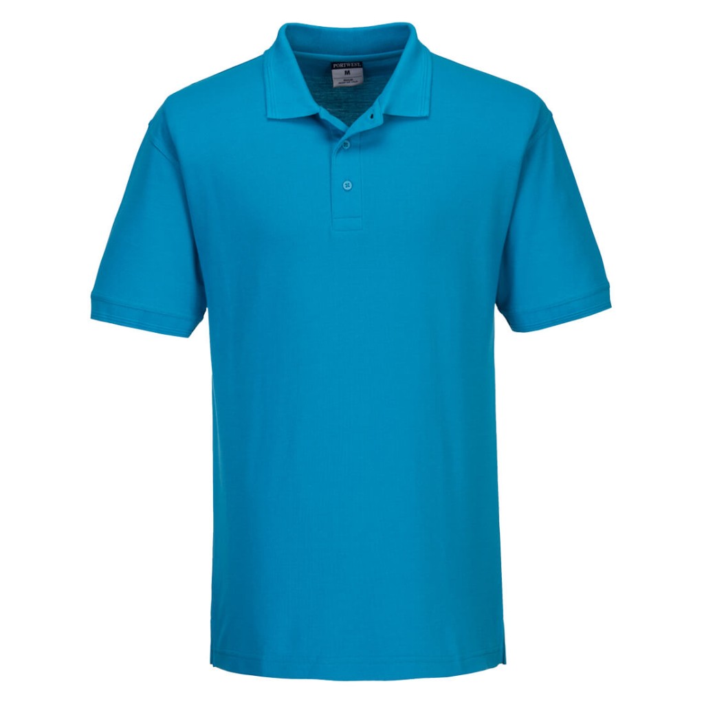 A polo shirt designed for use on construction sites and in industrial work environments.,