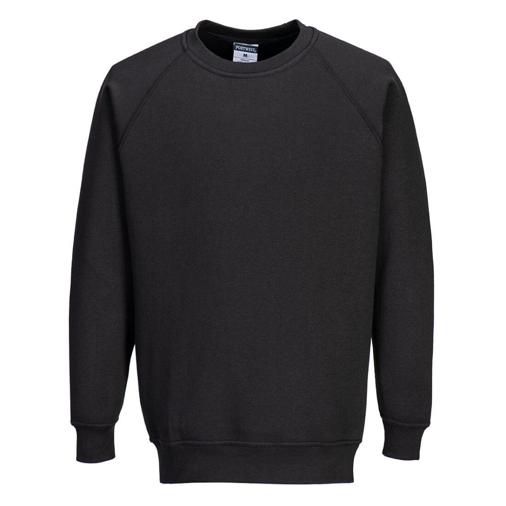 A black work shirt designed for use on construction sites and in industrial work environments.,