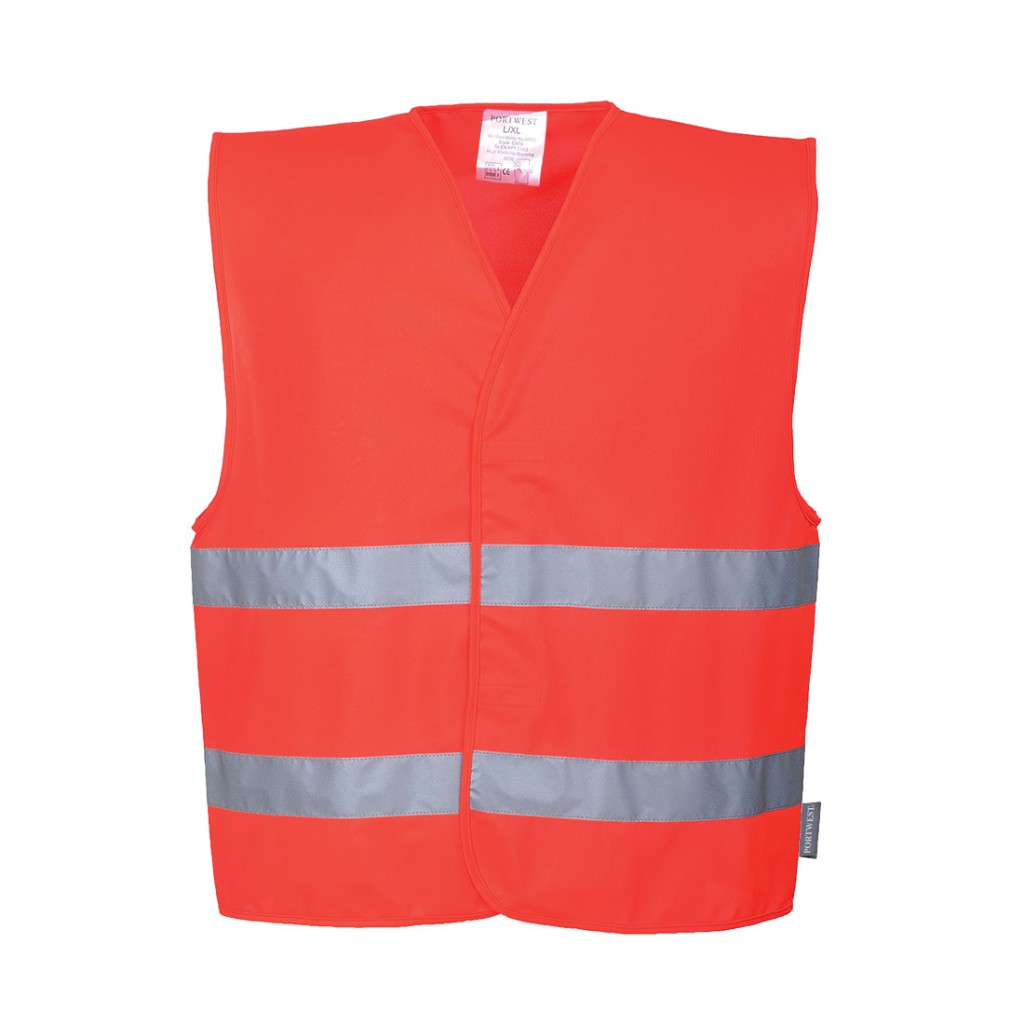 A high-visibility yellow vest featuring retroreflective tape panels, suitable for a wide range of outdoor and site work applications.