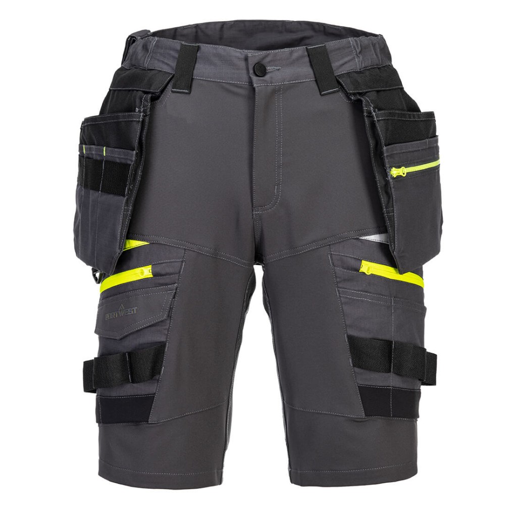 A grey workwear garment featuring functional pockets, suitable for a wide range of outdoor and site work applications.