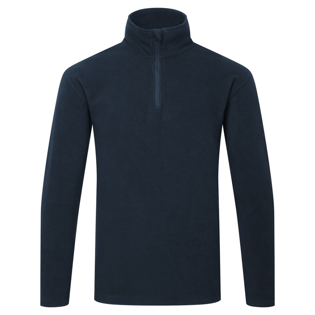 A navy blue workwear garment designed for use on construction sites and in industrial work environments.,