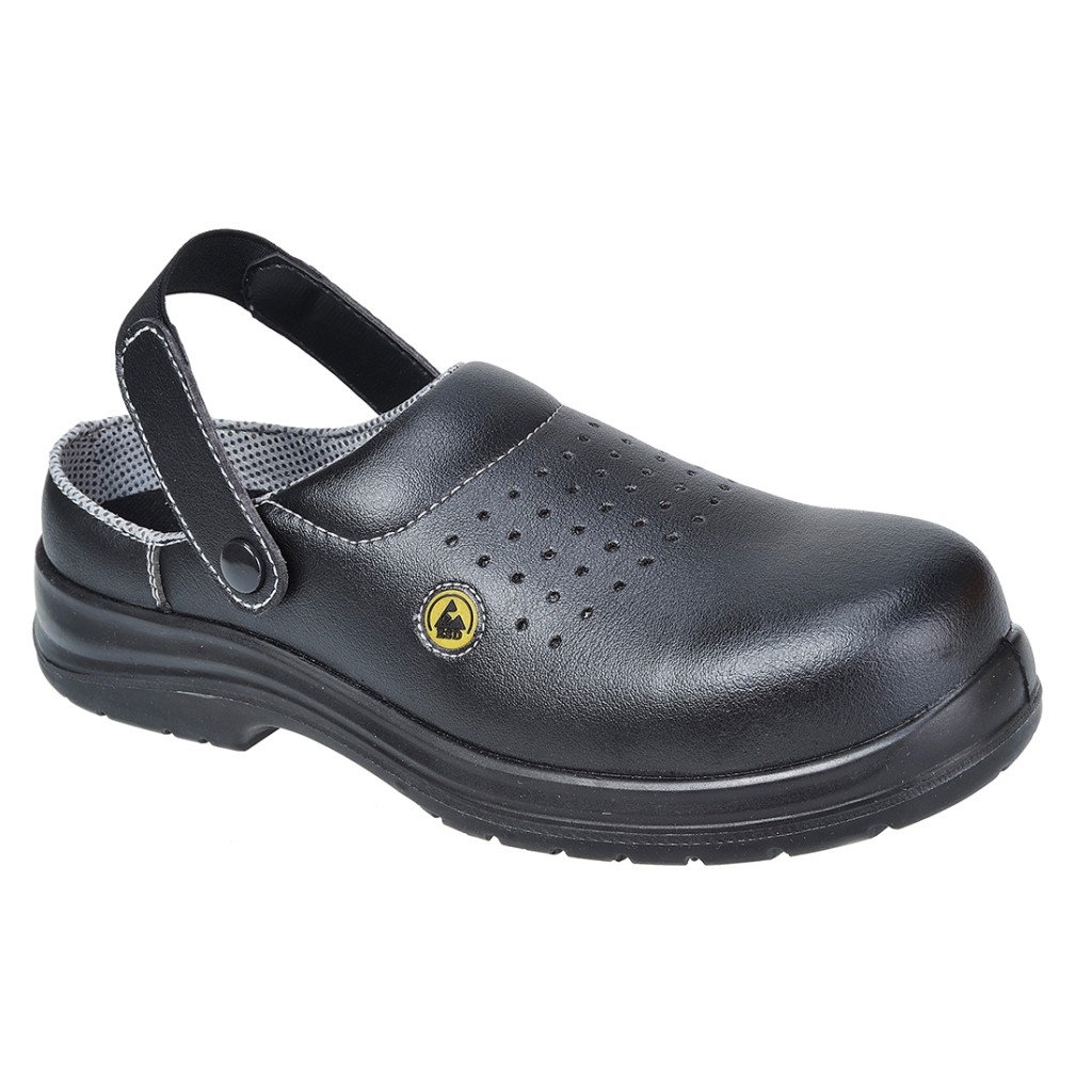 A black workwear garment featuring anti-static properties, suitable for a wide range of outdoor and site work applications.
