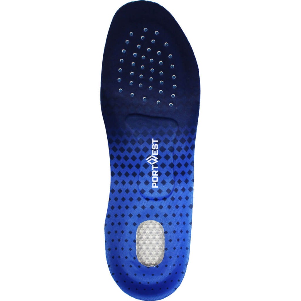 A blue workwear garment designed for use on construction sites and in industrial work environments.,