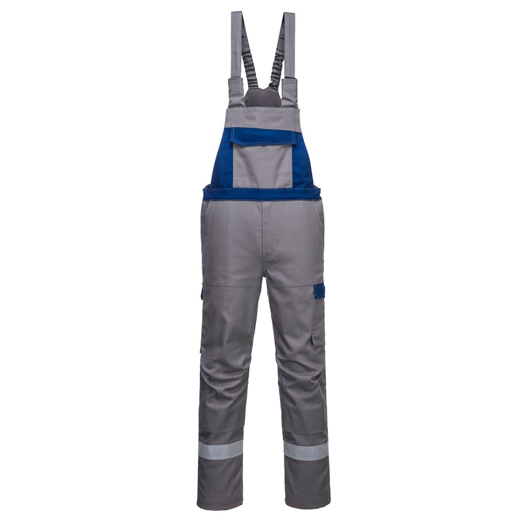 A grey workwear garment featuring flame-resistant fabric, suitable for a wide range of outdoor and site work applications.