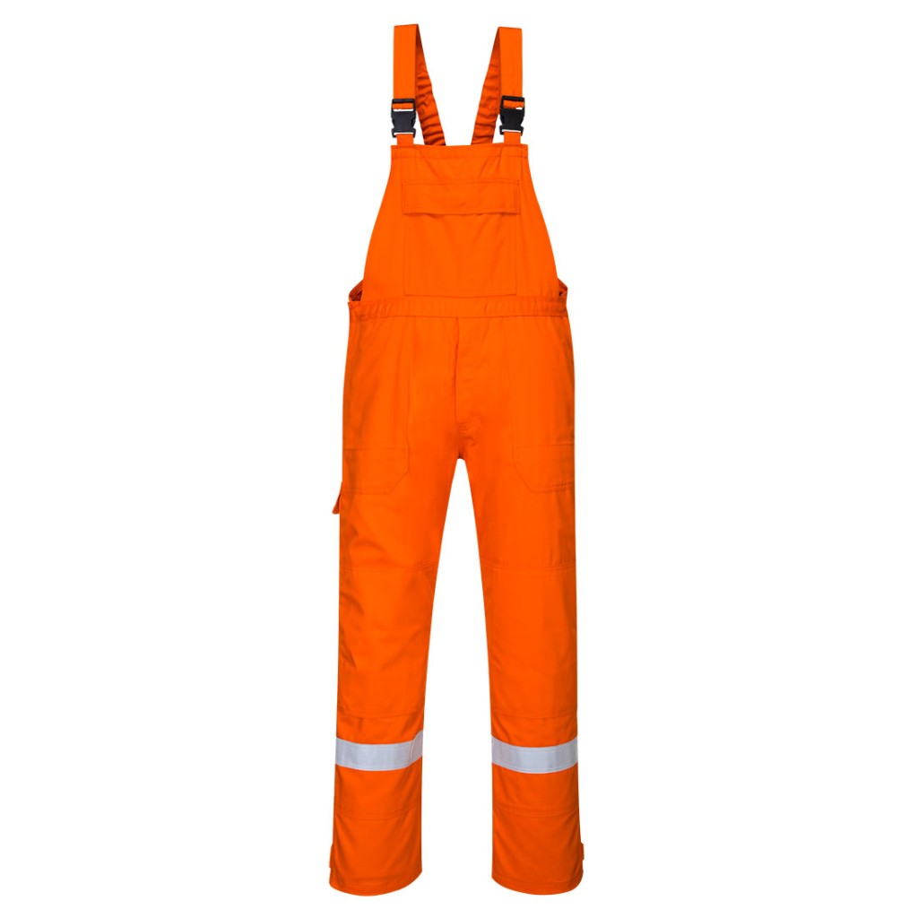 A orange workwear garment featuring flame-resistant fabric, suitable for a wide range of outdoor and site work applications.