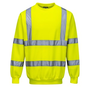 A high-visibility yellow work shirt featuring retroreflective tape panels, suitable for a wide range of outdoor and site work applications.
