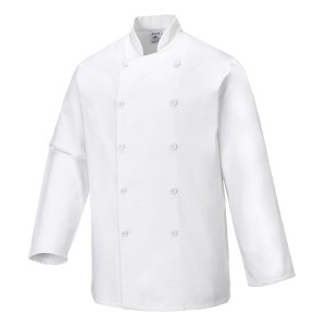A jacket designed for use on construction sites and in industrial work environments.,