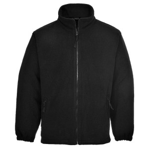 A black workwear garment designed for use on construction sites and in industrial work environments.,