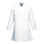 A white jacket featuring functional pockets, suitable for a wide range of outdoor and site work applications.
