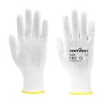 A pair of work gloves with a textured grip palm and adjustable wrist closure, designed for general site use.
