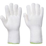 A pair of work gloves with a textured grip palm and adjustable wrist closure, designed for general site use.