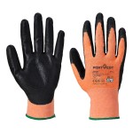 A pair of disposable nitrile gloves with a textured fingertip for grip, offering protection against chemicals and contaminants.