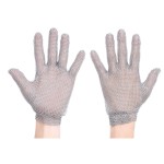 A pair of silver work gloves with a textured grip palm and adjustable wrist closure, designed for general site use.