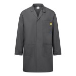 A grey jacket featuring anti-static properties, suitable for a wide range of outdoor and site work applications.