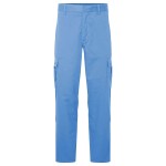 A pair of women's blue work trousers featuring anti-static properties, suitable for a wide range of outdoor and site work applications.
