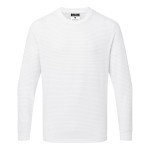 A white work shirt featuring anti-static properties, suitable for a wide range of outdoor and site work applications.