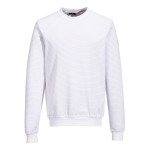 A white work shirt featuring anti-static properties, suitable for a wide range of outdoor and site work applications.