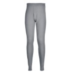 A pair of grey work trousers featuring a warm thermal lining, suitable for a wide range of outdoor and site work applications.