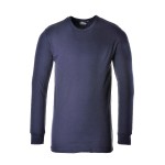 A navy blue work shirt featuring a warm thermal lining, suitable for a wide range of outdoor and site work applications.