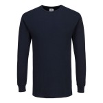 A navy blue work shirt featuring a warm thermal lining, suitable for a wide range of outdoor and site work applications.