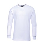 A white work shirt featuring a warm thermal lining, suitable for a wide range of outdoor and site work applications.