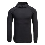 A black workwear garment designed for use on construction sites and in industrial work environments.,