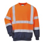 A high-visibility orange work shirt featuring retroreflective tape panels, suitable for a wide range of outdoor and site work applications.