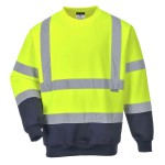 A high-visibility yellow work shirt featuring retroreflective tape panels, suitable for a wide range of outdoor and site work applications.