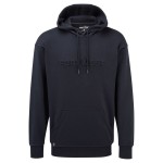A navy blue sweatshirt designed for use on construction sites and in industrial work environments.,