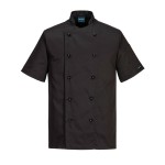 A jacket designed for use on construction sites and in industrial work environments.,