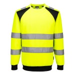 A high-visibility yellow work shirt featuring retroreflective tape panels, suitable for a wide range of outdoor and site work applications.