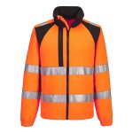 A high-visibility orange workwear garment featuring retroreflective tape panels, suitable for a wide range of outdoor and site work applications.
