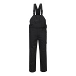 A black workwear garment featuring stretch panels for ease of movement, suitable for a wide range of outdoor and site work applications.