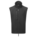A black workwear garment designed for use on construction sites and in industrial work environments.,