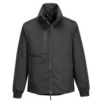 A grey jacket featuring stretch panels for ease of movement, suitable for a wide range of outdoor and site work applications.