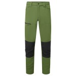 A pair of green work trousers featuring stretch panels for ease of movement, suitable for a wide range of outdoor and site work applications.