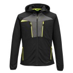 A black workwear garment designed for use on construction sites and in industrial work environments.,