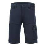 A navy blue workwear garment designed for use on construction sites and in industrial work environments.,