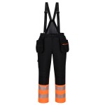 A high-visibility orange workwear garment featuring retroreflective tape panels, suitable for a wide range of outdoor and site work applications.