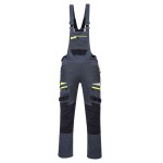 A grey workwear garment designed for use on construction sites and in industrial work environments.,