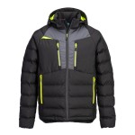 A black padded jacket featuring a warm thermal lining, suitable for a wide range of outdoor and site work applications.