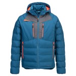 A blue padded jacket featuring a warm thermal lining, suitable for a wide range of outdoor and site work applications.