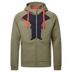 A green sweatshirt featuring a full-length zip front, suitable for a wide range of outdoor and site work applications.