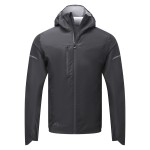 A grey waterproof jacket featuring a water-resistant outer shell, suitable for a wide range of outdoor and site work applications.