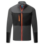 A grey workwear garment featuring stretch panels for ease of movement, suitable for a wide range of outdoor and site work applications.