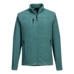 A teal workwear garment designed for use on construction sites and in industrial work environments.,