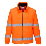 A high-visibility orange workwear garment featuring retroreflective tape panels, suitable for a wide range of outdoor and site work applications.